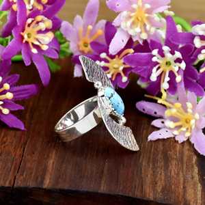 Natural Golden Hill <b>Turquoise</b> Gemstone <b>Ring</b> 925 Sterling Silver Artisan <b>Ring</b> Textured Statement Jewelry Southwestern Style <b>RIng</b> - Product Image 3