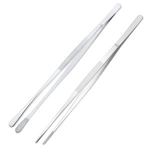 Customized Logos Wholesale Utensils Accessories Stainless Steel Extra Long <b>Tongs</b> with Metal Pointed Tip Food Tweezers - Product Image 1
