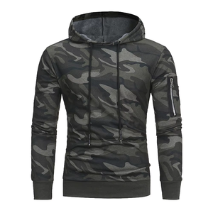 Custom <b>Men</b> Camo <b>Pullover</b> Hoodie Grey White Camouflage Fleece Oversized Streetwear Cotton Hoodies Sweatshirt OEM - Product Image 5