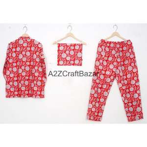 Ensemble de pyjama d'hiver romantique de luxe 100% coton pur pour femmes, manches longues, tricot doux, 2 pièces, vêtements de maison - Product Image 4