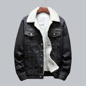 Men's High Quality Winter Thicker Jean <b>Jacket</b> With Fur Winter Design Varsity <b>Jacket</b> Fur Lined <b>Denim</b> <b>Jackets</b> With Fleece Fur Made - Product Image 5