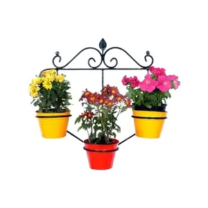 Melhor qualidade metal plantador trilhos cabide plantador/pote Flor do jardim Titular Potted Stand Montado Varanda pote