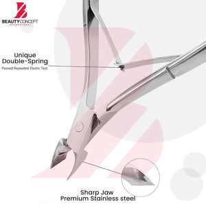 Stainless Steel Cuticle Nipper Full Jaw with Leather Case Wholesale Rate Cuticle Nail Nipper <b>For</b> Dead Skin <b>Removal</b> Hand Care - Product Image 2
