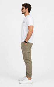 T-shirt blanc à manches courtes pour homme, col rond, couleur unie, coupe classique, jersey décontracté - Product Image 3