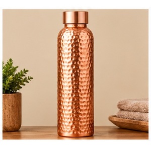 Bouteille d'eau en cuivre à motif floral, portable, pour les voyages, avec couvercle - Product Image 5