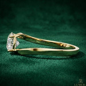 Elegante Anillo Solitario de Oro Amarillo de 9KT, 10KT, 14KT, 18KT con Diamante de Laboratorio IGI, Corte Redondo, Joyería de Boda para Mujer - Product Image 2