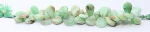 Crisoprasa natural lisa en forma de pera, cuentas de crisoprasa largas en forma de pera de 8 pulgadas, hilo de cuentas de crisoprasa lisas para joyería. - Product Image 5