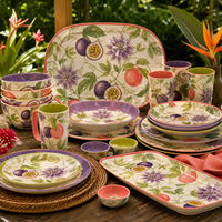 Assortiment de vaisselle hôtelière mélange de tons terreux pour la vente en gros, idéal pour les banquets de complexes hôteliers et les repas en plein air – Ensemble de vaisselle en mélamine