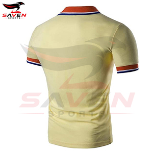 Wholesale Custom Mens <b>Polo</b> <b>Shirt</b> Short Sleeve <b>Yellow</b> Contrast Trim Custom Printed Logo OEM ODM Service Men Casual <b>Shirts</b> - Product Image 2