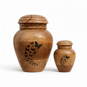 Handcrafted Lichtenberg Figure Wood Cremation <b>Urn</b> For Human Ashes Adult <b>Large</b> Funeral Memorial <b>Urn</b> With Green Epoxy Resin Inlay - Product Image 5