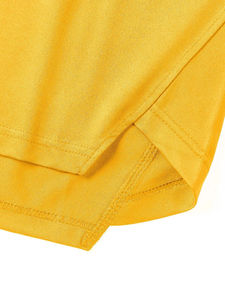 เสื้อสเวตเตอร์ถักมีฮู้ดแขนกุดสำหรับผู้ชาย สีเหลืองล้วน ทรงโอเวอร์ไซส์ สวมใส่สบายๆ สำหรับฤดูใบไม้ร่วง - Product Image 5