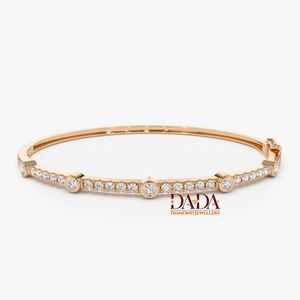 Lab Grown Diamond <b>Bangle</b> <b>Bracelet</b> for Women Elegant Bezel Set Diamond <b>Bracelet</b> Minimalist Fine Jewelry Stackable Wedding Gift - Product Image 3