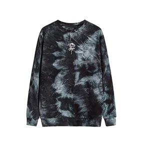 เสื้อสเวตเชิ้ตคอกลมลายมัดย้อม ทรงโอเวอร์ไซส์ ใส่ได้ทั้งชายและหญิง แขนยาว สไตล์ลำลอง ผ้าถัก เหมาะสำหรับใส่ในฤดูใบไม้ร่วง  โลโก้รูปดอกกุหลาบด้านหน้า - Product Image 1