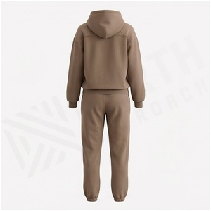 Conjunto de Sudadera con Capucha y Pantalones Deportivos 100% Algodón para Mujer, Color Sólido, Estilo Casual, Corte Holgado, para Otoño - Product Image 2