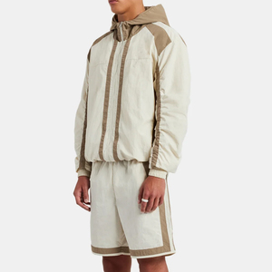 Nuevo diseño de conjunto deportivo de dos piezas 100% nailon con cremallera, cortavientos y pantalones cortos transpirables de poliéster. - Product Image 4