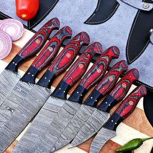 Juego de Cuchillos de Chef de Acero Damasco de 67 Capas Hechos a Mano con Mangos de Madera, Juego de Lujo de 8 Piezas con Hoja Recta Ambidiestra UMAR FAROOQ - Product Image 2