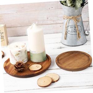 Plateau de rangement en bois d'acacia, plateau tournant en bois, organisateur à rebord haut, support à épices moderne, multifonctionnel pour cuisine et table à manger - Product Image 6