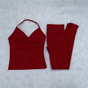 Ensemble 3 pièces de vêtements de sport pour femme, gris uni, comprenant un haut de yoga à col rond sans couture, un short de yoga et un pantalon de yoga taille haute, extensible et respirant - Product Image 4