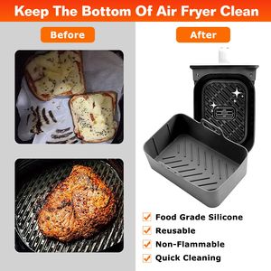 3 pièces de rechange pour friteuse à air, en silicone de qualité alimentaire B, réutilisables, résistantes à la chaleur 464F, pour casseroles et doublures en papier sulfurisé - Product Image 3