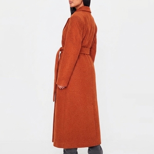 Women Long <b>Belted</b> <b>Coat</b> <b>Wool</b> Blend Lapel Collar Full Length Warm Winter Casual Fashion Outerwear Jacket - Product Image 4