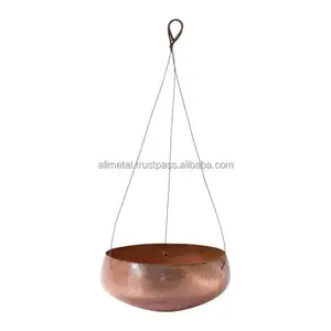 Customizável Decorativo Metal Ferro Cobre Crackle Pendurado Plantador Ou Vaso De Flores Para Casa E Decoração Do Jardim