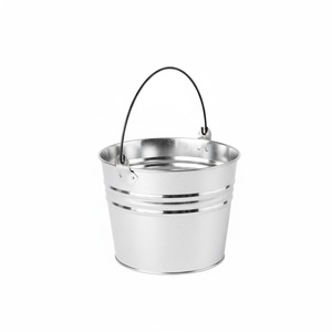 Seau en métal noir avec poignée, jardinière rustique pour fleurs et plantes vertes, durable, revêtement poudré, utilisation extérieure - Product Image 6