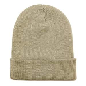 Gorro de Punto Negro Sólido Unisex, Gorro Casual con Borde Plegado para Invierno - Product Image 3