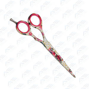 Ciseaux de coupe de cheveux enduits de papier de fleur 6.0 "ciseaux de coiffure de barbier avec des lames droites pointues professionnelles - Product Image 6