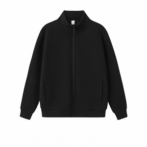 เสื้อแจ็คเก็ตออกกำลังกายแบบหนา 430 กรัม คอโอ ซิปหน้า สำหรับผู้ชาย ลายเรียบ สำหรับออกกำลังกายกลางแจ้ง ปักลาย บริการ OEM สำหรับฤดูใบไม้ร่วงและฤดูหนาว - Product Image 4
