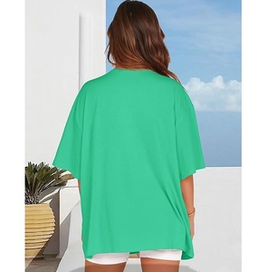 Nouveau design T-shirt décontracté pour femme imprimé numériquement 100 % coton à manches mi-longues, grande taille, épaules tombantes, confortable, fabriqué au Bangladesh - Product Image 6