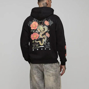Sudadera con Capucha Oversize Better Days con Estampado de Estrellas para Hombre, Estilo Urbano, Negra, 100% Algodón, Felpa Francesa, 360g, Sudadera Tipo Pullover - Product Image 1
