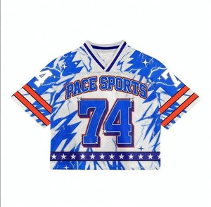 Customized 100% Polyester Mesh Fabric American Football Fan Jersey Breathable Short Sublimation Printed Design Summer Jersey - Product Image 3