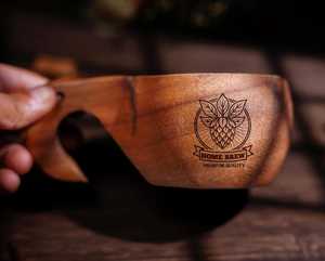 Wooden Kuksa Coffee Mug Natural Hand Carved Drinking Cup Rustic <b>Bar</b> <b>Tool</b> For Camping Tableware Gift for Travelers - Product Image 3