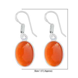 Pendientes de Plata de Ley 925 con Dije de Cornalina Engastada, Joyería de Piedras Preciosas, Bonitos, Certificados por Terceros, Modernos, para Fiestas - Product Image 2