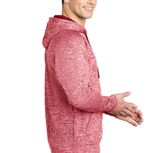 Sudadera con Capucha Roja para Hombre, Corte Regular, Color Sólido, Informal, Tejida, 100% Poliéster, para Otoño - Product Image 1