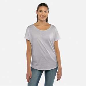 T-shirts pour femmes à manches courtes, été 2026, t-shirt décontracté uni en coton peigné, coupe ample, t-shirts basiques pour femmes - Product Image 4