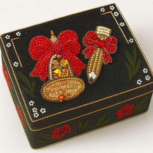 Whimsy Art Craft Luxury Thanksgiving Themed Square Hand-Beaded Customizable Storage <b>Box</b> Festive Keepsake Case Jewelry Organizer - Product Image 4