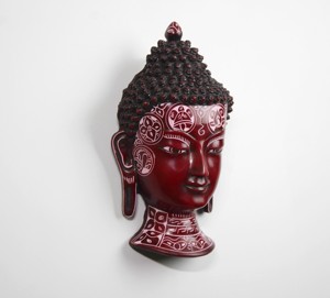 Cabeza de Buda Roja de Resina, Adorno de Pared con Cabeza de Buda, Decoración para el Hogar, Adorno Decorativo - Product Image 2