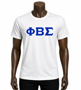 เสื้อโปโลผู้ชาย แขนสั้น คอกลม ทรงปกติ ปักลายตัวอักษร White Phi Beta Sigma ผ้าเจอร์ซีย์ ยับยาก สวมใส่สบาย - Product Image 1