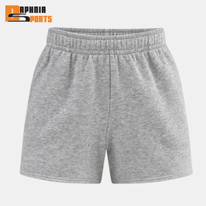 Shorts de sport personnalisés pour femme, en molleton, taille basse, écologiques, coupe ample, unis, respirants, doux et décontractés - Product Image 2