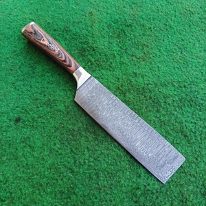 มีดหั่นเนื้อเหล็กดามัสกัสทำด้วยมือพร้อมด้ามไม้ pakka มีดทำครัวคุณภาพสูงออกแบบได้ตามต้องการ - Product Image 3