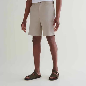 Shorts Bermuda Kaki pour Homme 100% Coton Tissu Oxford Style Décontracté avec Poches Taille Moyenne Fermeture Boutonnée Respirant Tissé - Product Image 3
