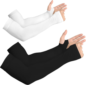 Manchons de cyclisme unisexes pour adultes, imprimés par sublimation, camouflage numérique rouge, noir et blanc, protection anti-UV, pour sports de plein air - Product Image 6