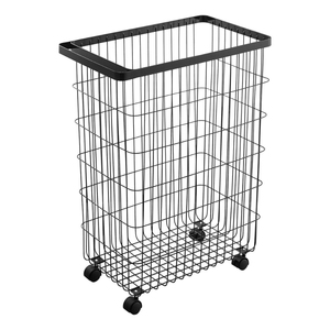High Quality Metal <b>Wire</b> Laundry <b>Basket</b> With Rolling Wheels Clothes <b>Storage</b> Trolley For Home And Hotel Use Laundry For Home - Product Image 3