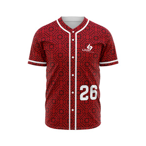 Camiseta de béisbol personalizada al por mayor con botones, de malla transpirable y alto rendimiento, suministro de fábrica OEM ODM - Product Image 5