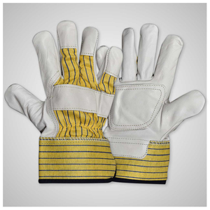 Gants de travail en cuir blancs et rouges, longueur poignet, élastiques, pour sports de plein air, hiver, style uni - Product Image 4