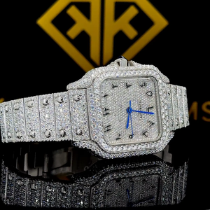 Proveedor Profesional que Vende Relojes de Lujo de Cuarzo con Diamantes Moissanite, Cuadrados, Unisex, Resistentes al Agua, de Acero Inoxidable de Alta Calidad - Product Image 1