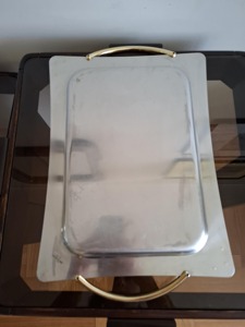 Plateau décoratif carré en acier inoxydable fait main de luxe, poli brillant, pour service créatif à domicile - Product Image 6
