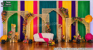Classic Moroccan Style Laser Panels for Walima Night Stage Setup Modern Indian Jali Cut Work <b>Frames</b> for Stage Decoration - Product Image 2