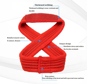Sangle de levage réglable en coton en forme de 8 – Légère, respirante, antidérapante avec fermeture à pression pour soulevé de terre et powerlifting - Product Image 3